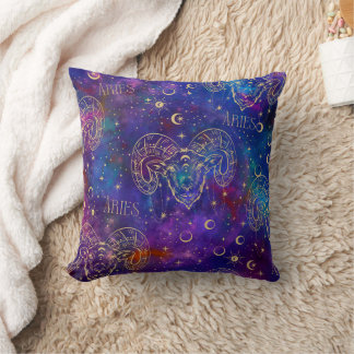 Aries Galaxy Throw Pillow Kissen