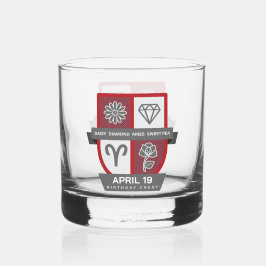 Aries Geburtstagswappen™ für 1.-19. April Whiskyglas
