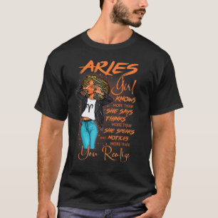Aries Girl weiß mehr, als sie für die schwarze Fra T-Shirt