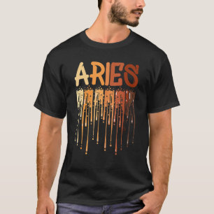 Aries Girl Womens Afro Queen Black Zodiac Geburtst T-Shirt
