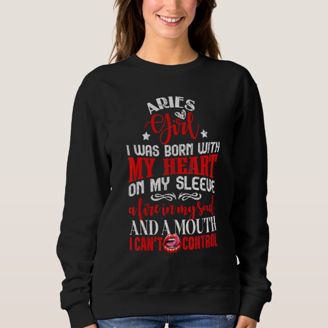 Aries Girl Zodiac Sign Graphic Sweatshirt (Vorderseite)