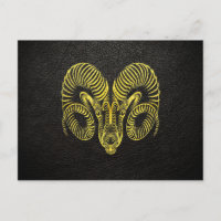 Aries Gold auf Leder