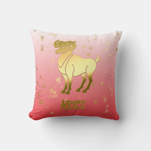 Aries Gold Ombre Astrologie Horoscope Zodiac Sign Kissen (Vorderseite)