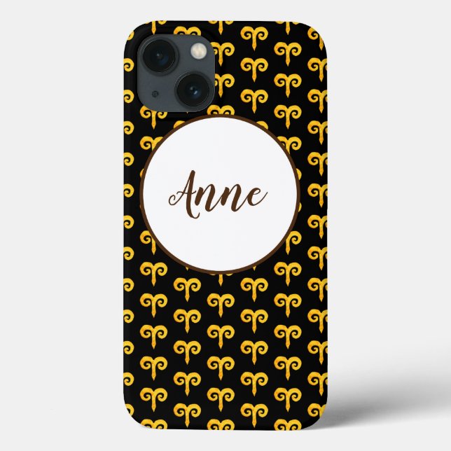 Aries Golden Astrologie Personalisiert Case-Mate iPhone Hülle (Rückseite)