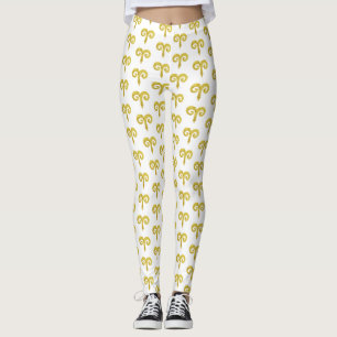 Aries Golden Astrology Custom Leggings