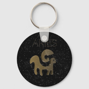Aries goldenes Zeichen Schlüsselanhänger
