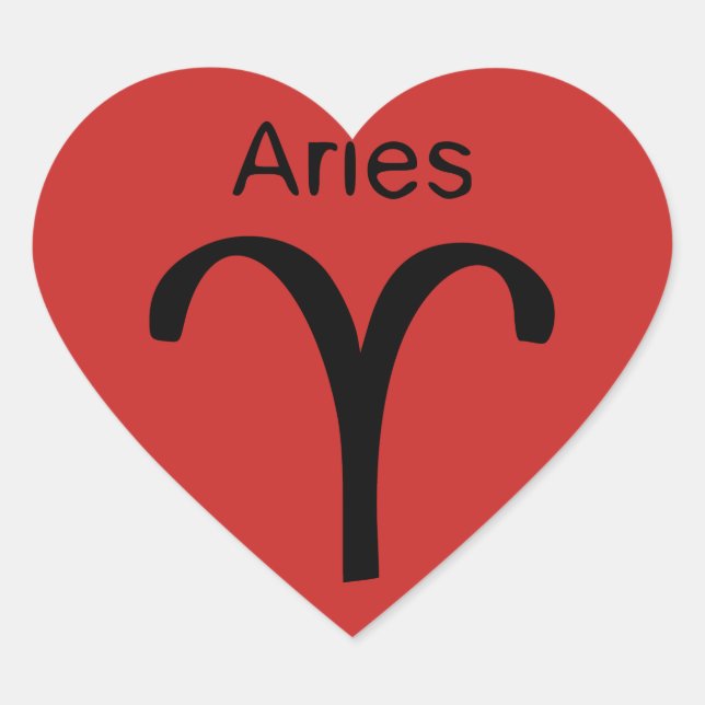Aries Herz-Aufkleber (Vorderseite)