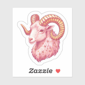 Aries Himmels-Zodiak-Aufkleber - Ästhetische rosa Aufkleber