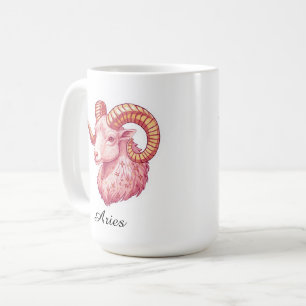 Aries Himmels-Zodiak-Aufkleber - Ästhetische rosa Kaffeetasse
