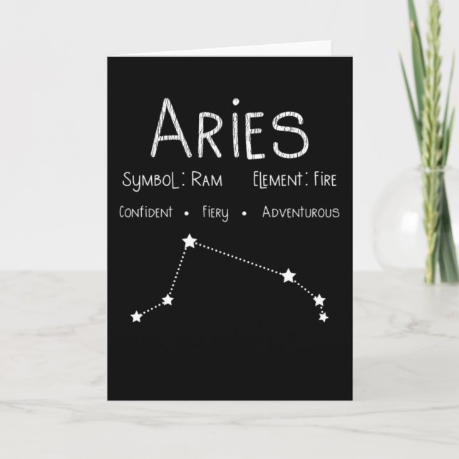 Aries Horoscope Astrologie Star Sign Geburtstagsge Karte (Vorderseite)