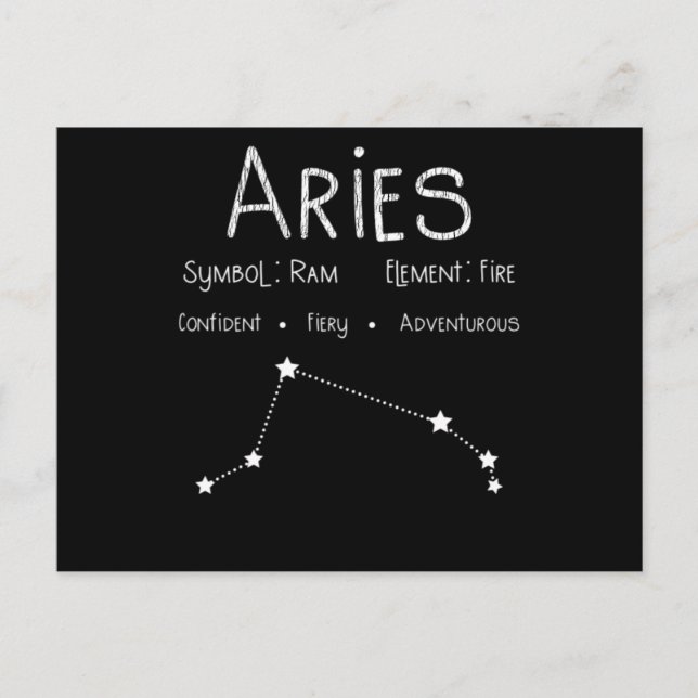 Aries Horoscope Astrologie Star Sign Geburtstagsge Postkarte (Vorderseite)