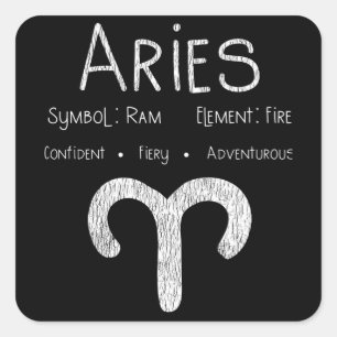 Aries Horoscope Astrologie Star Sign Geburtstagsge Quadratischer Aufkleber