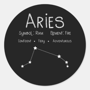 Aries Horoscope Astrologie Star Sign Geburtstagsge Runder Aufkleber