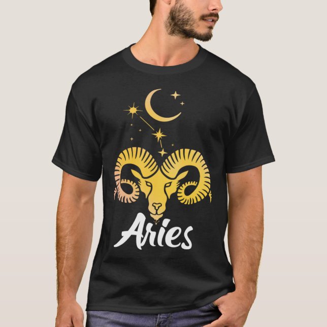 Aries Horoscope Zodiac Sign Born March April T-Shirt (Vorderseite)