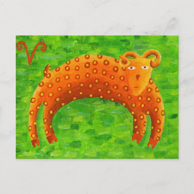 Aries Horoscope Zodiac Star Sign Postkarte (Vorderseite)