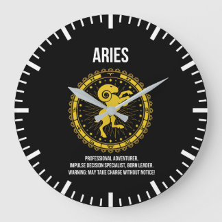 Äries - Horoskop, Funny Zodiac - Signature-Spaß Große Wanduhr