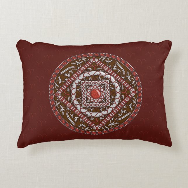 Aries Mandala Accent Pillow Zierkissen (Vorderseite)