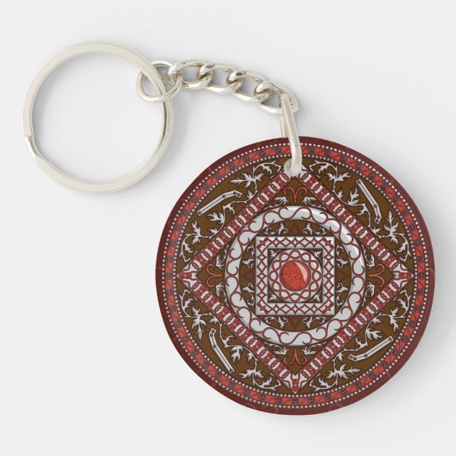 Aries Mandala Acrylic Schlüsselanhänger (Vorderseite)