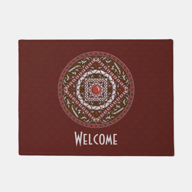 Aries Mandala Doormat Fußmatte (Vorderseite)