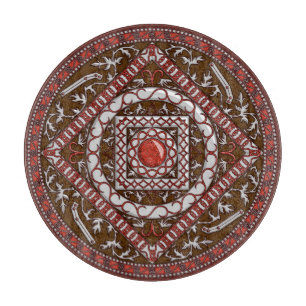 Aries Mandala Glass Cutting Board Schneidebrett
