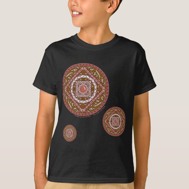 Aries Mandala Kinder und Baby Dark Shirt (Vorderseite)