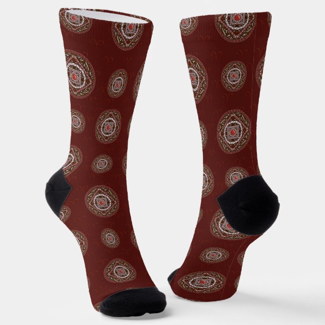 Aries Mandala Socken (Gewinkelt)