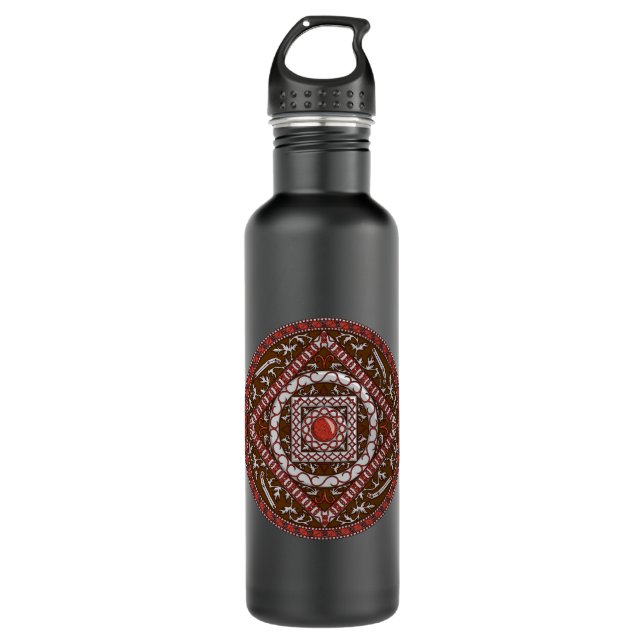 Aries Mandala Wasserflasche Edelstahlflasche (Vorderseite)