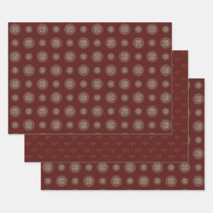 Aries Mandala Wrapping Paper Set Geschenkpapier Set