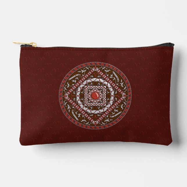 Aries Mandala Zubehörtasche (Vorderseite)