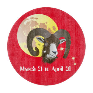 Aries March 21 to April 20 Glass Cutting Boards Schneidebrett