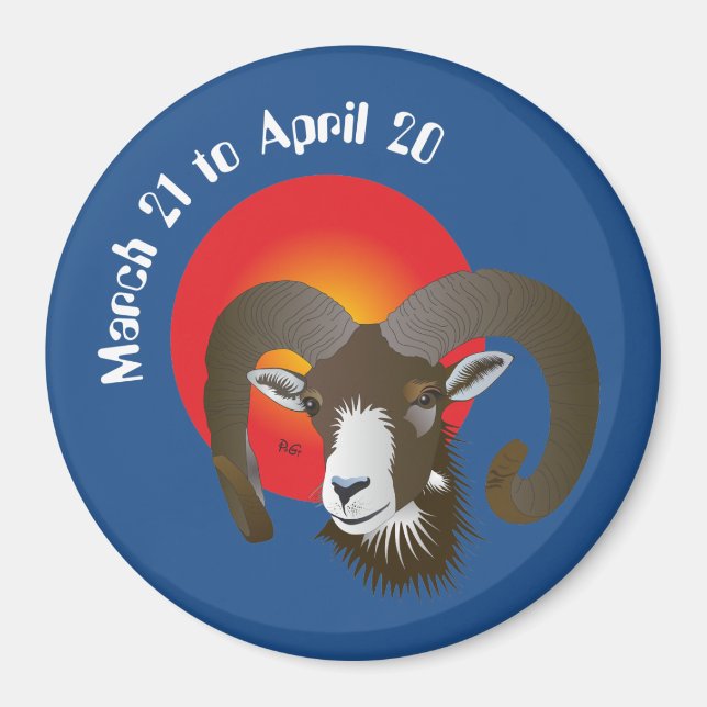 Aries March 21 to April 20 Magnet (Vorne)