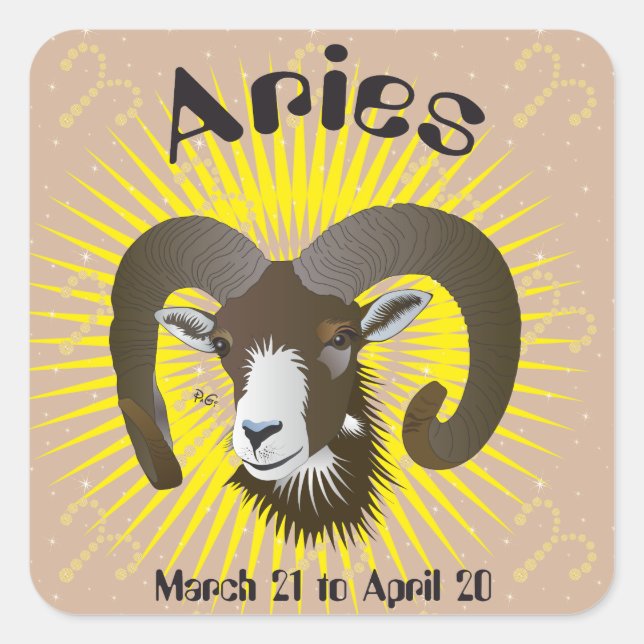 Aries March 21 to April 20  Sticker (Vorderseite)