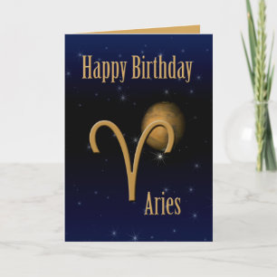 Aries Mars Happy Birthday Grußkarte Karte