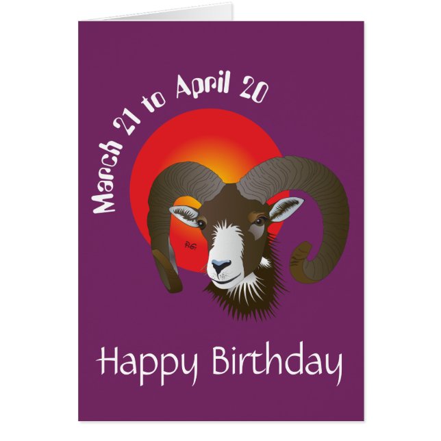 Aries März 21 bis 20. April Karte (Vorne)
