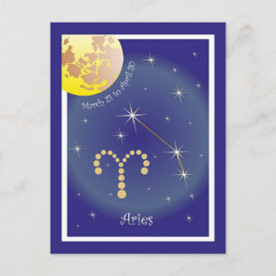 Aries März 21 bis 20 April Postkarte