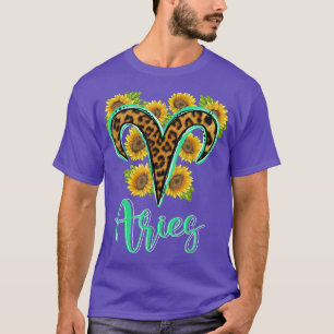 Aries März April Bday Leopard Zodiac Sign T-Shirt