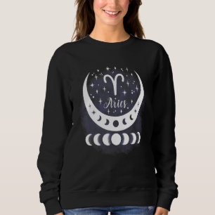 Aries Moon Phase Water Zodiac Sign Horoskop Perso Sweatshirt