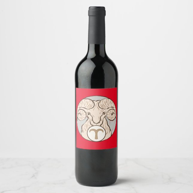 Aries Mucha Art Nouveau Weinetikett (Vorderseite)