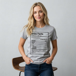 Aries Nutrition Fact Zodiac T - Shirt