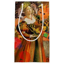 Aries Orange Women: Gothic Ram Antique Art Collage Kleine Geschenktüte
