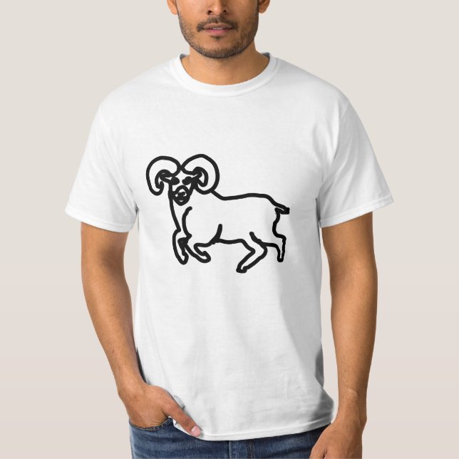 Aries Outline Ram T‑Shirt – Strong Aries Energy  T-Shirt (Vorderseite)