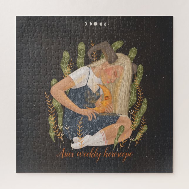 Aries passen den Namen 12 Zeichen des Zodiac-Desig Puzzle (Vertikal)