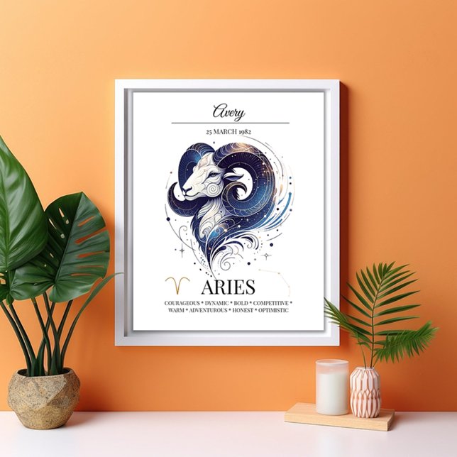 Aries Personalisiert Elegante Wasserfarbe Poster (Von Creator hochgeladen)