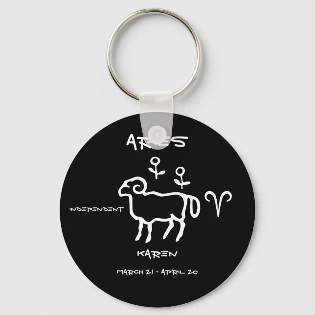 Aries Personalisiert Schlüsselanhänger (Vorderseite)
