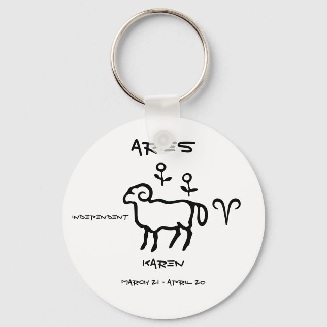 Aries Personalisiert Schlüsselanhänger (Vorderseite)