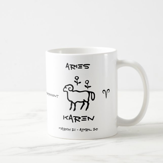 Aries Personalisiert Tasse (Rechts)