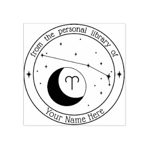 Aries Personalisiert Zodiac Book Briefmarke Gummistempel