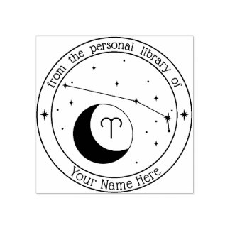 Aries Personalisiert Zodiac Book Briefmarke Gummistempel