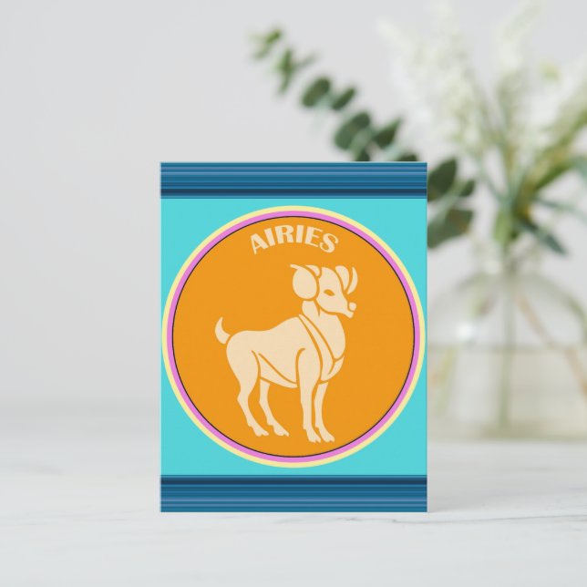 Aries Postkarte (Stehend Vorderseite)