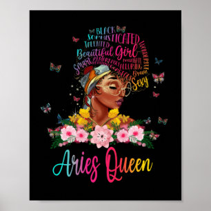 Aries Queen Black Women Persistent schön Poster